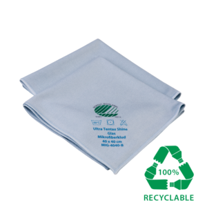 nordic swan ecolabelled cloth for glass, steel and mirrors. Removes 99% of bacteria.