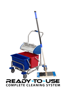 Small cleaning trolley for pocket mops