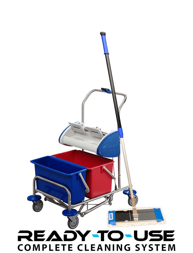Small cleaning trolley for pocket mops