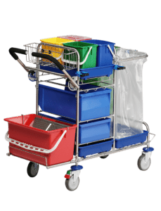 Compact cleaning trolley for pocket mops