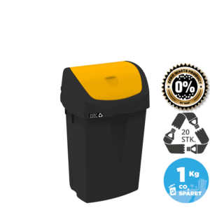 15L sustainable waste bin, white lid