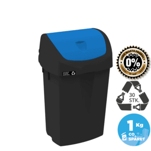 25L sustainable waste bin, blue lid