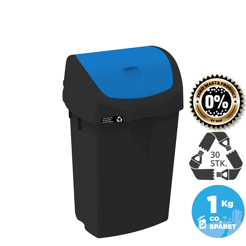 25L sustainable waste bin, blue lid