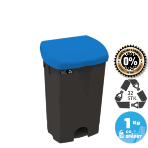 25L sustainable pedal waste bin, blue lid