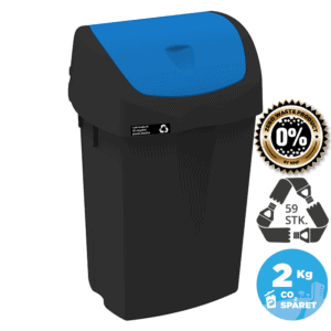 50L sustainable waste bin, blue lid