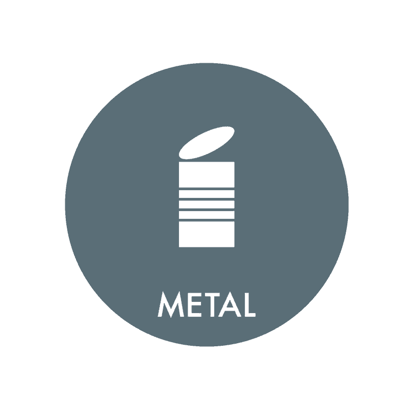 Pictogram for waste sorting metal