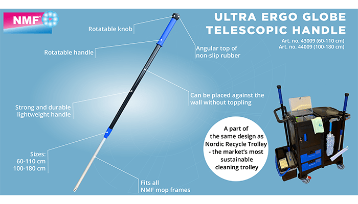 Ergonomic telescopic handle for cleaning