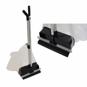 Dustpan set in aluminium with bag sweeper, black